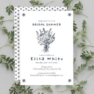 Wildflower Bouquet Rustic Whimsical Bridal Shower  Invitation