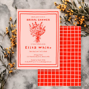 Wildflower Bouquet Rustic Whimsical Bridal Shower Invitation