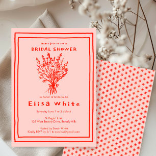 Wildflower Bouquet Rustic Whimsical Bridal Shower Invitation