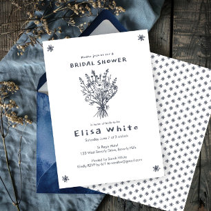 Wildflower Bouquet Rustic Whimsical Bridal Shower Invitation