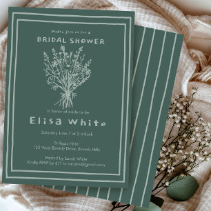 Wildflower Bouquet Rustic Whimsical Bridal Shower Invitation