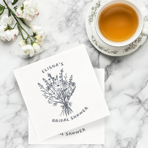 Wildflower Bouquet Rustic Whimsical Bridal Shower Napkin
