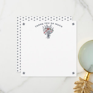 Wildflower Bouquet Rustic Whimsical Bridal Shower Thank You Card