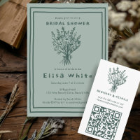 Wildflower Bouquet Rustic Whimsical QR Code Bridal