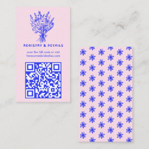 Wildflower Bouquet Rustic Whimsical QR Code Bridal Enclosure Card