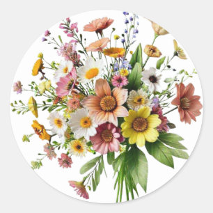 Wildflower Bouquet Sticker Colorful Botanical