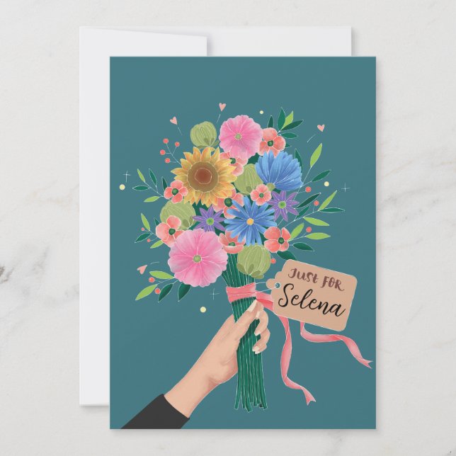 Wildflower Bouquet Thank You Card (Front)