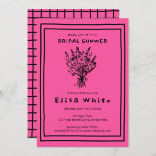 Wildflower Bouquet Whimsical Bridal Shower Bold Invitation
