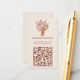 Wildflower Bouquet Whimsical QR Code Rustic Bridal Enclosure Card