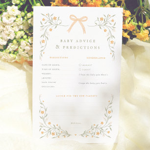 Wildflower Bow Baby Shower Prediction Advice Game