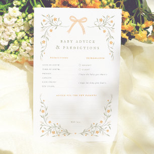 Wildflower Bow Baby Shower Prediction Advice Game