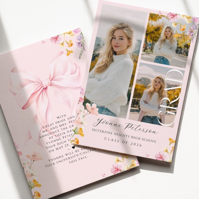 Wildflower & Bow Graduation Announcement (Creator Uploaded)