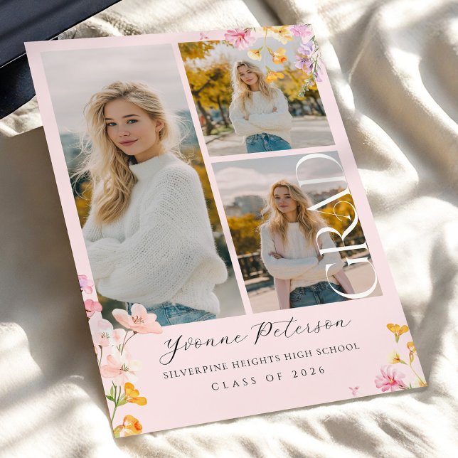 Wildflower & Bow Graduation Invitation (Creator Uploaded)