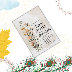 Wildflower Boy Baby Shower Invitation