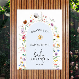Wildflower Boy Baby Shower Welcome Poster