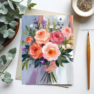 Wildflower Bridal Bouquet   Floral Wedding Bride Postcard