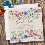 Wildflower Bridal Brunch with the Bride Floral Invitation<br><div class="desc">Wildflower Brunch with the BrBide bridal shower invitation with watercolor wild flowers. This rustic country botanical design has pretty borders of wildflowers including daisy poppy cornflower coneflower buttercup clover and bluebell. An elegant modern floral with girly, bohemian garden theme. Please browse my store in the Wildflower Charm collection, for alternative...</div>