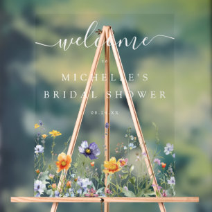 Wildflower Bridal Shower Acrylic Sign