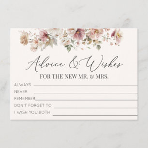 Wildflower Bridal Shower Advice and Wishes Enclosure Card
