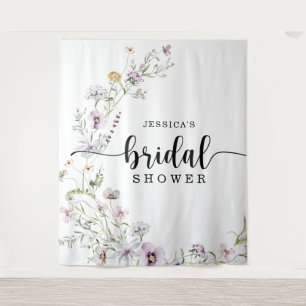 Wildflower Bridal Shower Backdrop Decor Tapestry