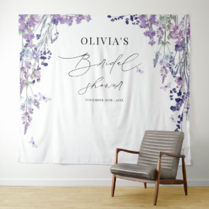 Wildflower Bridal Shower Backdrop Photo Booth Tapestry