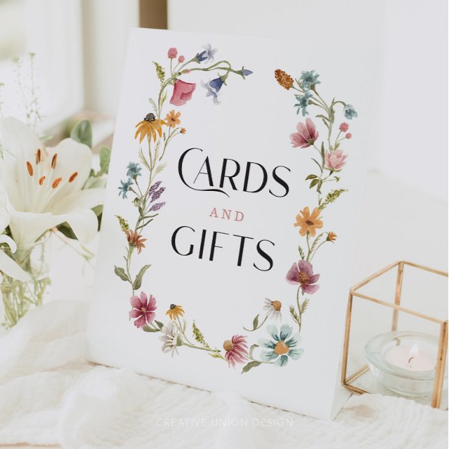 Wildflower Bridal Shower Cards Gifts Tabletop Sign (Creator Uploaded)