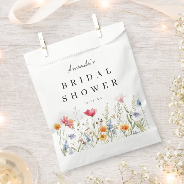 Wildflower Bridal Shower Favour Bags (Clipped)