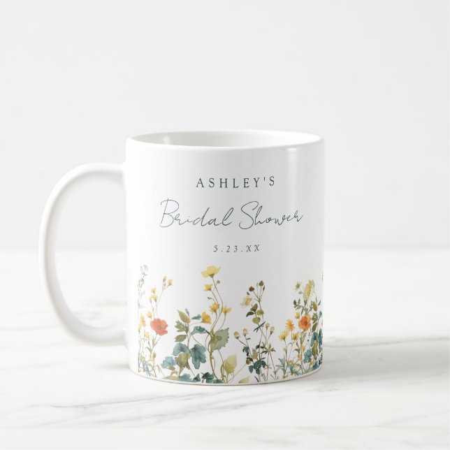 Wildflower Bridal Shower Favour Coffee Mug (Left)