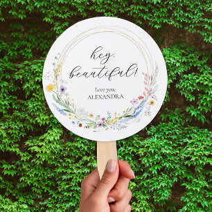 Wildflower Bridal Shower Favour Hand Fan