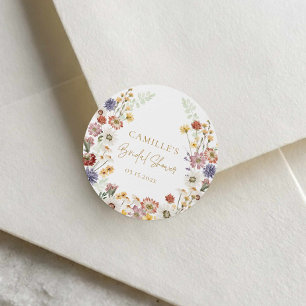 Wildflower Bridal Shower Favour Sticker