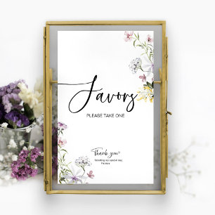 Wildflower Bridal Shower Favours Sign