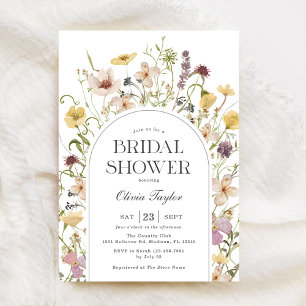Wildflower Bridal Shower Floral Arch Invitation