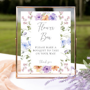 Wildflower Bridal Shower Flower Bar Sign