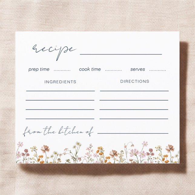 Wildflower Bridal Shower Garden Recipe Card (Creator Uploaded)