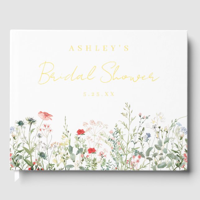 Wildflower Bridal Shower Guest Book (Front)
