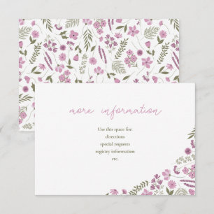 wildflower bridal shower insert - purple invitation