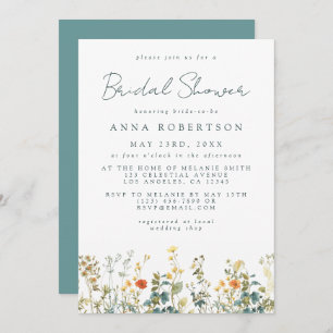Wildflower Bridal Shower Invitation