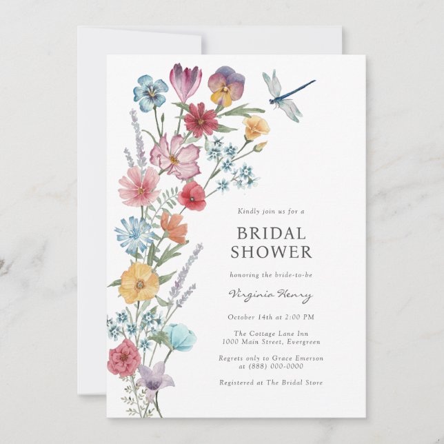 Wildflower Bridal Shower Invitation (Front)