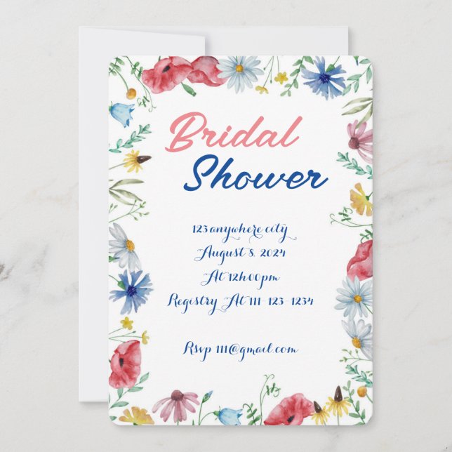 WILDFLOWER BRIDAL SHOWER INVITATION (Front)