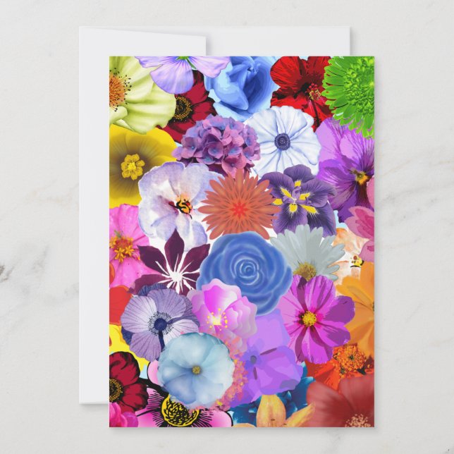 Wildflower Bridal Shower Invitation Template, Edit (Back)