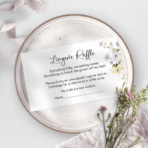 Wildflower Bridal Shower Lingerie Raffle Enclosure Card
