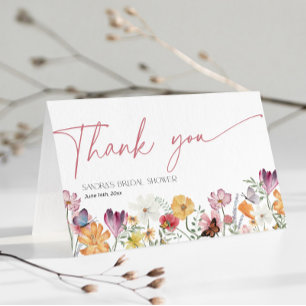 Wildflower Bridal Shower Love in Bloom Thank You Card