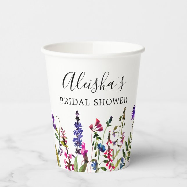 Wildflower Bridal Shower Paper Cups (Left)