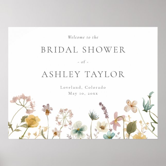 Wildflower Bridal Shower Poster (Front)
