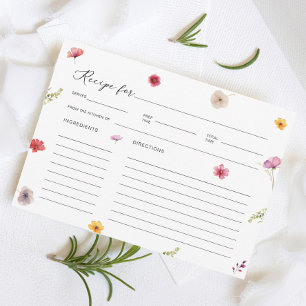 Wildflower Bridal Shower Recipe Card