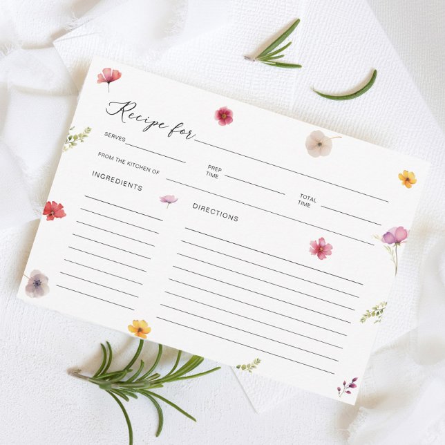 Wildflower Bridal Shower Recipe Card (Creator Uploaded)