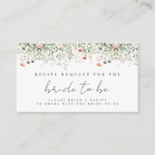 Wildflower Bridal Shower Recipe Enclosure Card