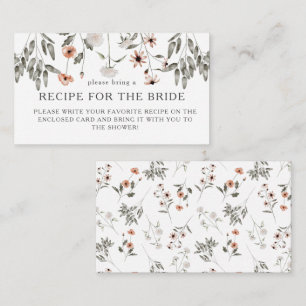 Wildflower Bridal Shower Recipe Request Enclosure Card