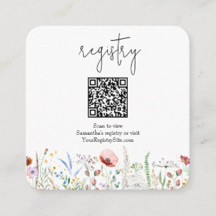 Wildflower Bridal Shower Registry Enclosure Card