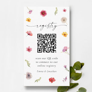 Wildflower Bridal shower Registry Enclosure Card